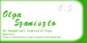 olga szaniszlo business card