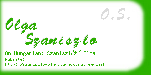 olga szaniszlo business card